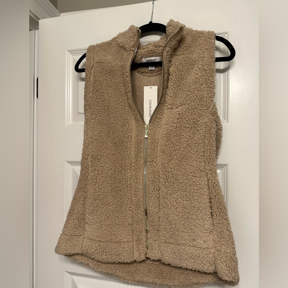 Calvin Klein Faux Fur and Sherpa Vest Size Small